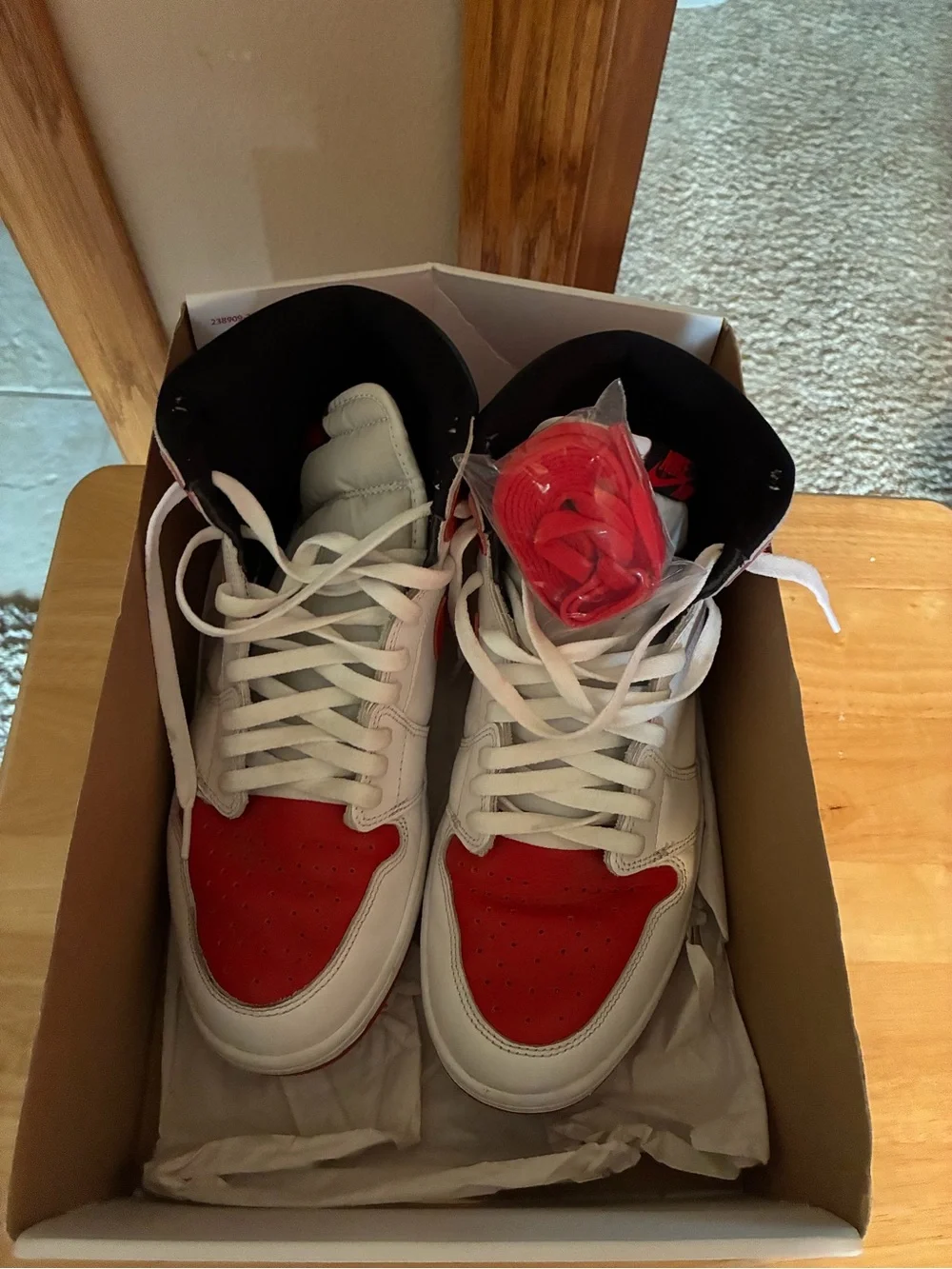 Nike White, Red & Black High-Top Sneakers